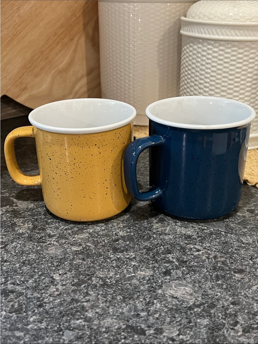 Ceramic Camping Mug Duo - Navy & Mustard - Picture 4 of 6